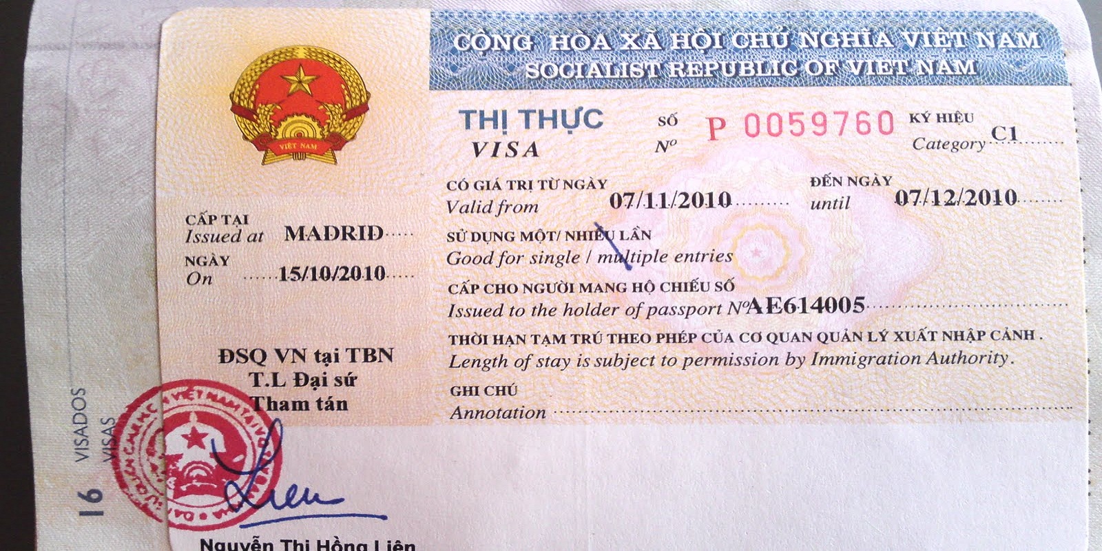 vietnam tourist visa to spain